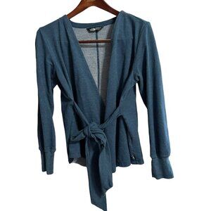 The North Face Cardigan Womens Extra Large Blue Terry Wrap Cotton Blend Adults